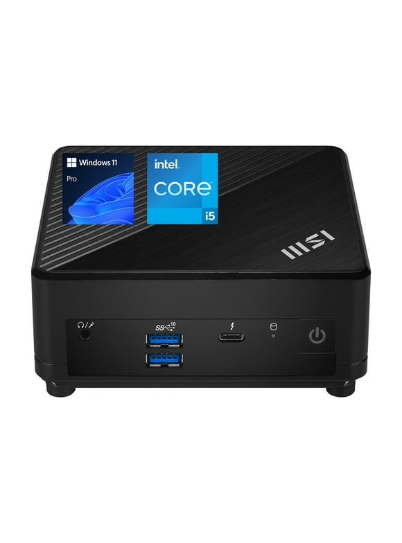 MSI Cubi 5 Mini Desktop, Intel Core i5-1235U, 32GB RAM, 512GB SSD, HDMI, RJ45, DP Port, Wi-Fi 6, Windows 11 Pro, Black