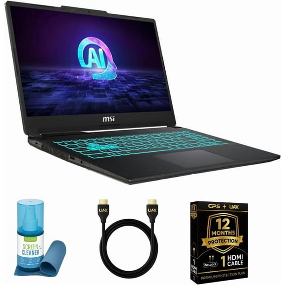 MSI Cyborg 15 15.6" FHD AI Gaming Laptop Bundle – Intel Core Ultra 7 155H, RTX 4060, 144Hz IPS Display, 64GB DDR5, 512GB SSD, Windows 11 Pro, w/UAX HDMI Cable, CPS 12-Month Protection, Screen Cleaner