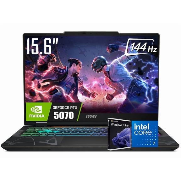 MSI Cyborg 15 AI Gaming Laptop, 15.6" 1920 x 1080 FHD 144Hz IPS LCD Display, Intel Core 7 240H, GeForce RTX 5070 8GB GDDR7, RGB Backlit KB, WiFi 6E, Win11 Pro(64GB DDR5 - 1TB SSD)