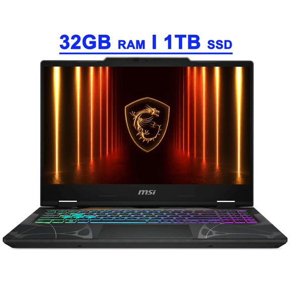 MSI Cyborg 15 Premium Gaming Laptop 15.6" FHD IPS 144Hz Intel 10-core 7 240H 32GB RAM 1TB SSD GeForce RTX 5070 GDDR7 (Up to 798 AI TOPS) 4-zone RGB Backlit Type-C Wi-Fi6E Win11