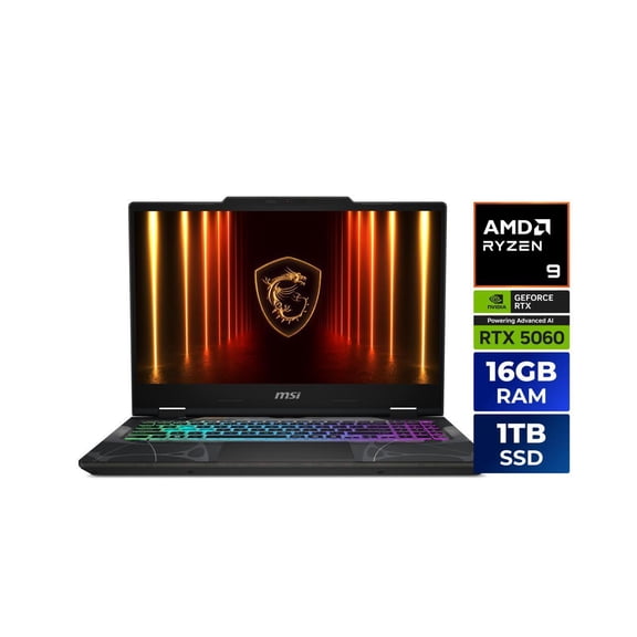 MSI Cyborg A15 15.6" FHD 144Hz AMD Ryzen9 270 RTX 5060 16GB 1TB NVMe SSD Win11 Gaming Laptop B2HWFKG-006US