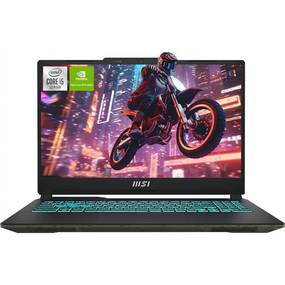 MSI Cyborg Gaming Laptop, 12th Intel Core i5-12450H 32GB DDR5 RAM, 2TB SSD, RTX 4050 ,15.6" IPS Full HD(1920 x 1080),Backlit Keyboard,Windows 11 Home ,Black
