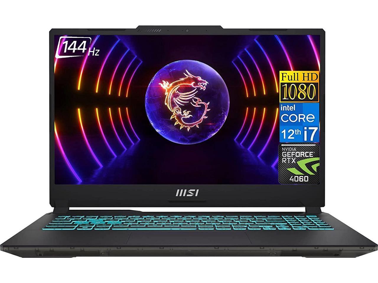 MSI Cyborg Gaming Laptop, 15.6" FHD 144Hz Display, Intel Core i7-12650H Processor, NVIDIA GeForce RTX 4060 Graphics, 32GB DDR5 RAM, 2TB SSD, Backlit Keyboard, Wi-Fi, Windows 11 Home, Black - image 1 of 7