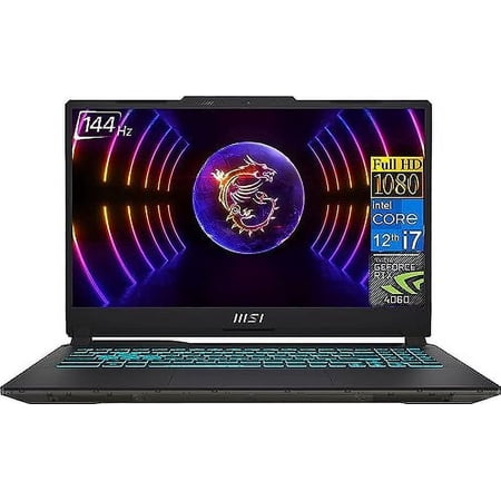 MSI Cyborg Gaming Laptop 2023 Newest, 15.6" FHD 144Hz Display, Intel Core i7-12650H Processor, NVIDIA GeForce RTX 4060 Graphics, 16GB DDR5 RAM, 1TB SSD, Backlit Keyboard, Wi-Fi6, Windows 11 Home