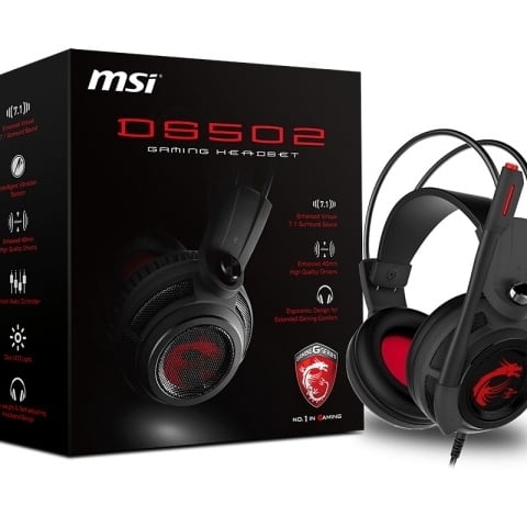 MSI DS502 Gaming Headset - USB - Wired - 32 Ohm - 20 Hz - 20 MSI DS502 Gaming Headset - USB - Wired - 32 Ohm - 20 Hz - 20