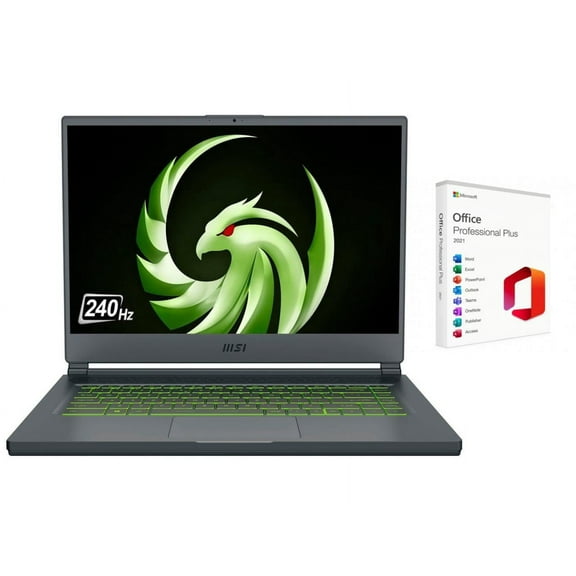 MSI Delta 15.6" 240Hz FHD Laptop | Ryzen R7-5800H Processor | AMD Radeon RX 6700M Graphics | 32GB RAM | 2TB SSD | Backlit Keyboard | Black | Windows 10 Home | Bundle with Microsoft Office 2021