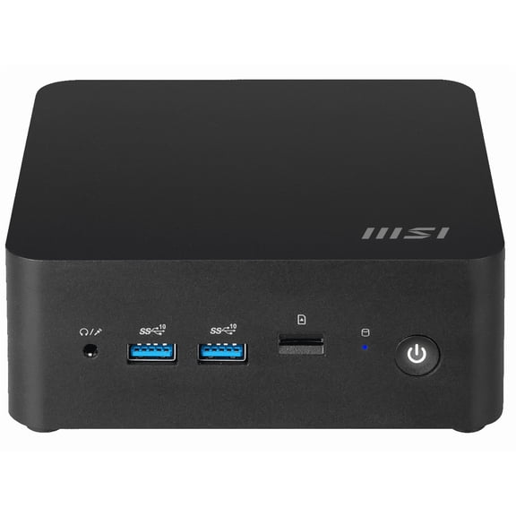 MSI Cubi NUC 010US Mini PC , Intel Core 3-100U, 8GB. 500GB, W11P, 3Y Advanced Replacement - Wifi 6E - Bluetooth 5.3 - Dual LAN - USB A - USB C - HDMI - Thunderbolt