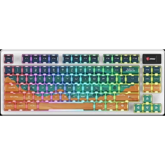 MSI FORGE GK600 TKL Wireless Gaming Keyboard  MARS Edition, Hot-Swappable 5-Pin, Tri-Mode (2.4GHz/Bluetooth/USB-C), Linear Mechanical Switches, RGB