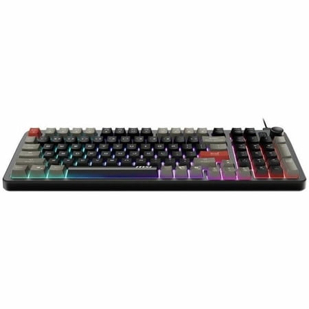 MSI FORGE GK110 US - Cable Connectivity - USB 2.0 Interface - RGB LED - 97 Key(s) - Volume Control Wheel, Media Control, Customizable RGB Light Hot Key(s) - Windows 11 - English (US) - PC - Membran...