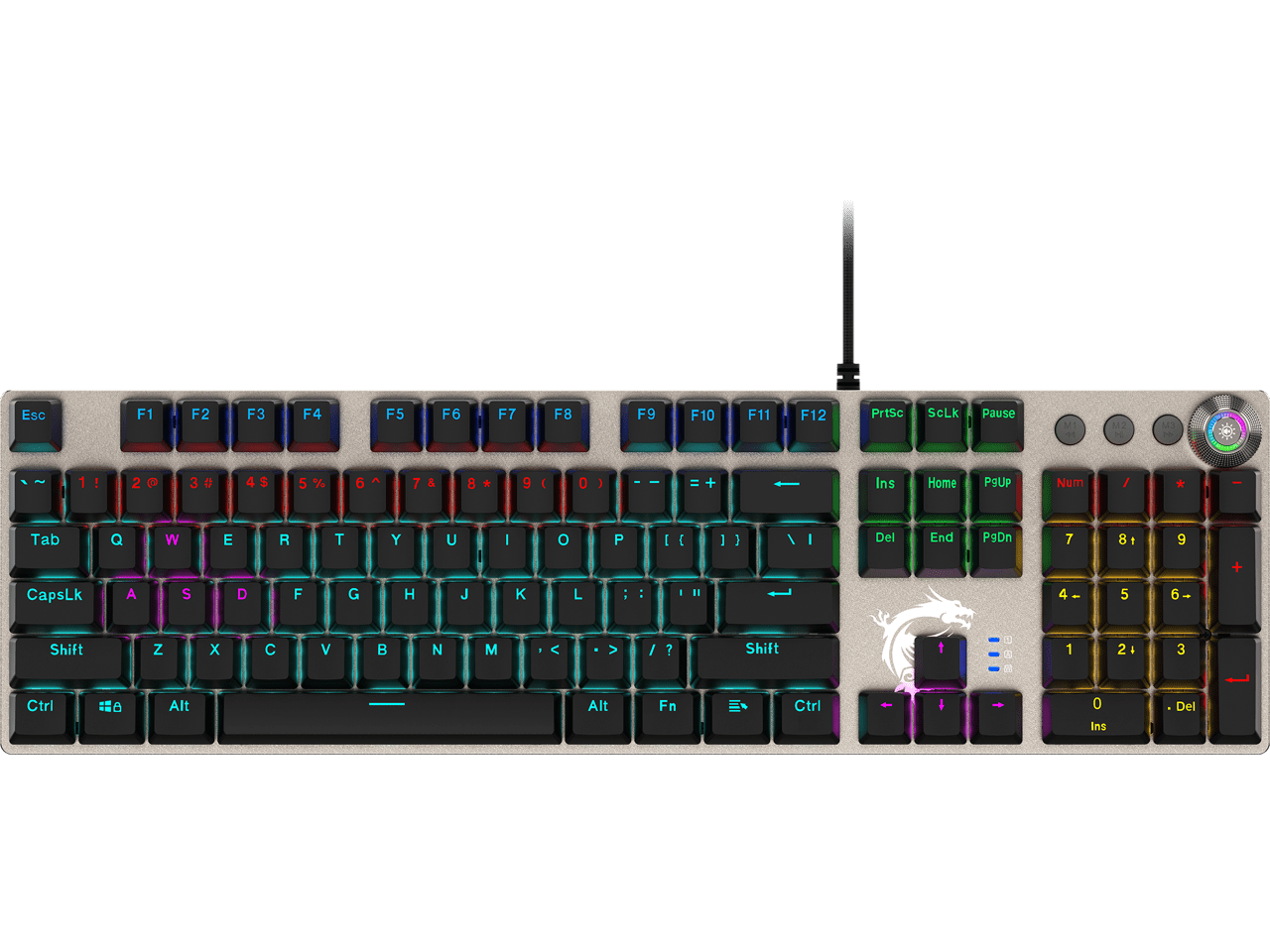 MSI Forge GK310 Mechanical Gaming Keyboard w/ Magnetic Cover - Hot Swappable Mechanical Red Switches, RGB, Ergonomic, Anti-GHOSTING, Angle-Adjustable
