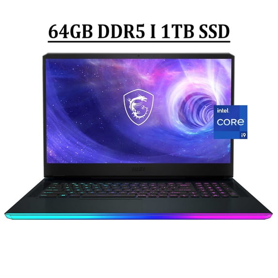 MSI GE76 Raider 17.3" Gaming Laptop Intel Core i9-12900H, 6GB RAM, 1TB SSD, Black
