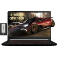 thumbnail image 1 of MSI GF63 15.6" FHD Gaming Laptop, Intel i5 10500H, 32GB RAM, 2TB PCIe SSD, NVIDIA GeForce GTX 1650, Backlit Keyboard, 720p Camera, Windows 10 Home, Black, 256GB Docking Station Set, 1 of 7