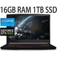 thumbnail image 1 of MSI GF63 15 Gaming Laptop, 11th Gen Intel Core i5-11400H 6-Cores, NVIDIA GeForce GTX 1650, 16GB DDR4 1TB PCIe SSD, 15.6" Full HD (1920 x 1080) Display, WiFi, Bluetooth, Webcam, Windows 11, 1 of 5