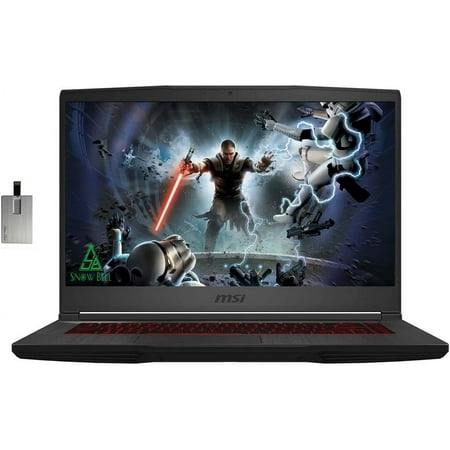 MSI GF63 Thin 15.6" FHD 144Hz Gaming Laptop 11th Gen Intel Core i5-11400H, 32GB RAM, 512GB PCIe SSD, Backlit Keyboard, NVIDIA GeForce RTX 3050 Graphics, Windows 11, Black, 32GB SnowBell USB Card