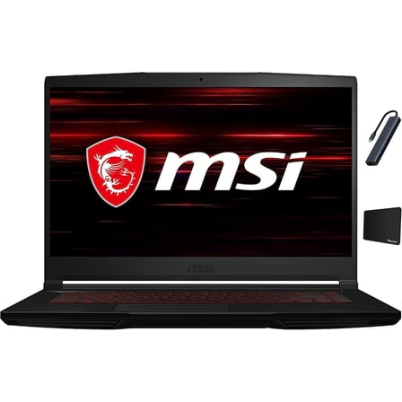 MSI GF63 Thin 15.6" FHD 144Hz Gaming Laptop, Intel Core i5-11400H, NVIDIA GeForce RTX 3050 4GB, 16GB Memory, 512GB NVMe SSD, Windows 11 Home, Black with Tigology Accessories