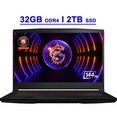thumbnail image 1 of MSI GF63 Thin Premium Gaming Laptop 15.6" FHD IPS 144Hz Intel 6-Core i5-11400H Processor 32GB DDR4 2TB SSD GeForce RTX3050 Graphic Backlit USB-C Nahimic Win11 Black, 1 of 6