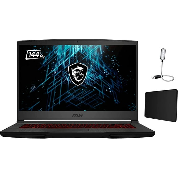 MSI GF65 Gaming 15.6'' FHD (1920x1080) Gaming Laptop PC, Intel i5-10500H 2.5GHz, 8GB, 512GB SSD,NVIDIA GeForce RTX3060, Backlit Keyboard, Black, Windows 10 Home + Mazepoly Accessories