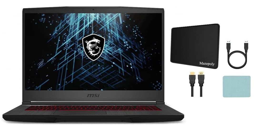 MSI GF65 Gaming 15.6'' FHD Gaming Laptop PC, Intel i510500H 2.5GHz, 8GB DDR4, 512GB PCIe SSD, Dedica