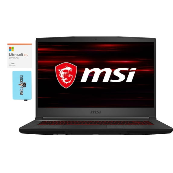 MSI GF65 Thin 10UE Gaming/Entertainment Laptop (Intel i7-10750H 6-Core, 15.6in 144Hz Full HD (1920x1080), GeForce RTX 3060, 32GB RAM, Win 10 Home) with Microsoft 365 Personal , Dockztorm Hub
