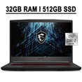 thumbnail image 1 of MSI GF65 Thin Gaming Laptop 15.6" FHD IPS 144Hz Display 10th Gen Intel Hexa-Core i7-10750H 32GB RAM 512GB SSD GeForce RTX 3060 6GB Backlit Keyboard USB-C HDMI WiFi6 Win10, 1 of 6