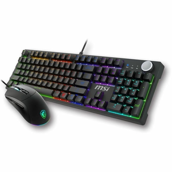 MSI GK320 COMBO RED US - USB 2.0 Mechanical Cable Keyboard - 104 Key - English (US) - Red - USB 2.0 Cable Mouse - Optical - 12800 dpi - 7 Button - QWERTY - Red - Media Knob Hot Key(s) - Compatible ...