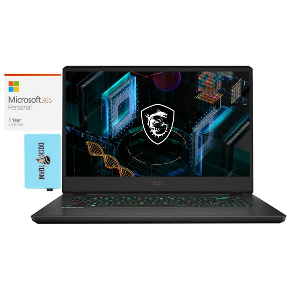 MSI GP66 Leopard 15 Gaming/Entertainment Laptop (Intel i7-11800H 8-Core, 15.6in 144Hz Full HD (1920x1080), NVIDIA GeForce RTX 3070, Win 11 Pro) with Microsoft 365 Personal , Dockztorm Hub