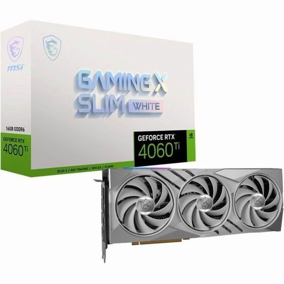 MSI Gaming GeForce RTX 4060 Ti 16GB GDDR6 PCI Express 4.0 x8 ATX Video Card RTX 4060 Ti GAMING X SLIM WHITE 16G