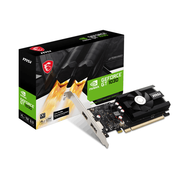 MSI GeForce GT 1030 4GB GDDR4 PCI Express 3.0 x16 (uses x4) ATX Video Card GT 1030 4GD4 LP OC