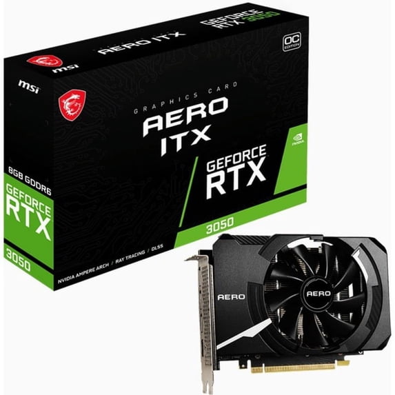 MSI GeForce RTX 3050 8GB GDDR6 PCI Express 4.0 Video Card RTX 3050 AERO ITX 8G OC
