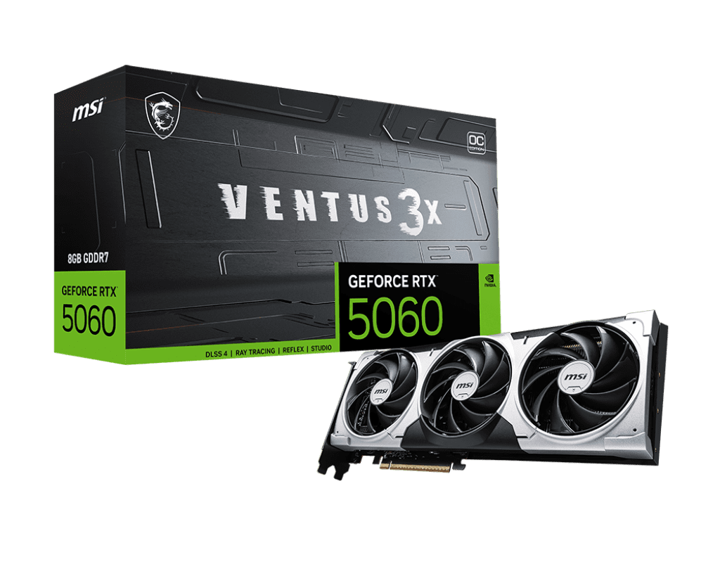MSI GeForce RTX 5060 8G VENTUS 3X OC - Graphics card - GeForce RTX 5060 - 8 GB GDDR7 - PCIe 5.0 x16 - 3 x DisplayPort, HDMI