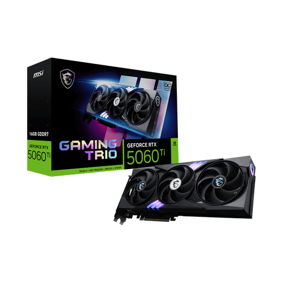 MSI GeForce RTX 5060 Ti 16G GAMING TRIO OC Graphics Card, 16GB GDDR7, DPx3, HDMIx1, DLSS 4