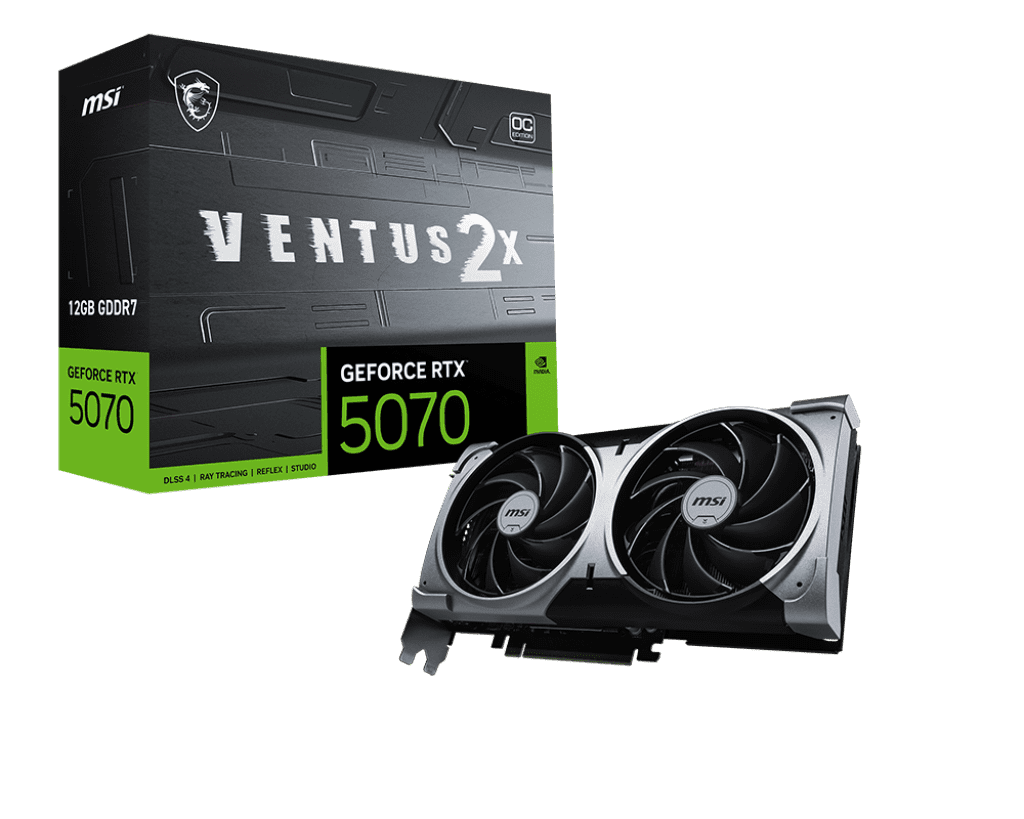 [GPU] MSI GeForce RTX 5070 12G VENTUS 2X OC Graphics Card, 12GB GDDR7, DPx3, HDMIx1, DLSS 4 - $599.99