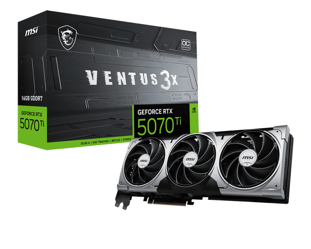 MSI GeForce RTX 5070 Ti 16G VENTUS 3X OC Graphics Card, 16GB