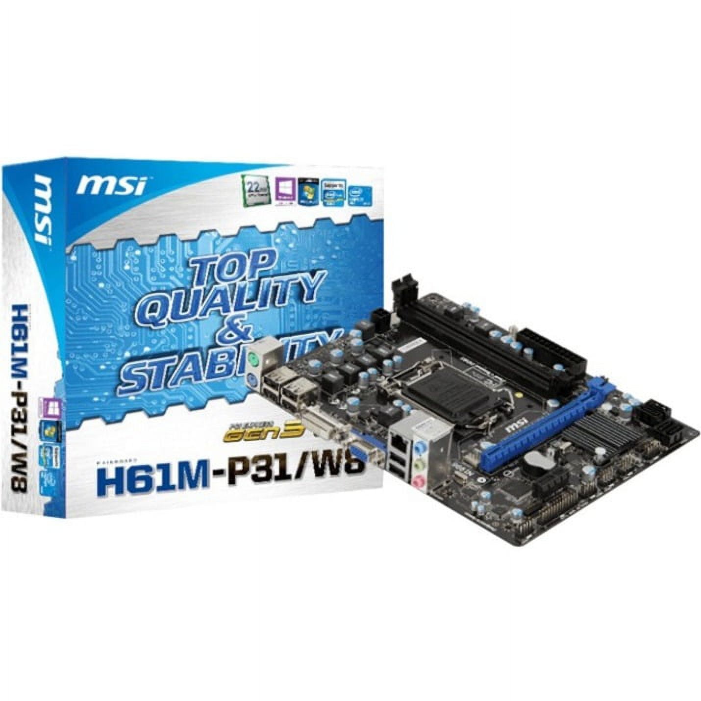 MSI H61M-P31/W8, LGA 1155/Socket H2, Intel Motherboard for sale online