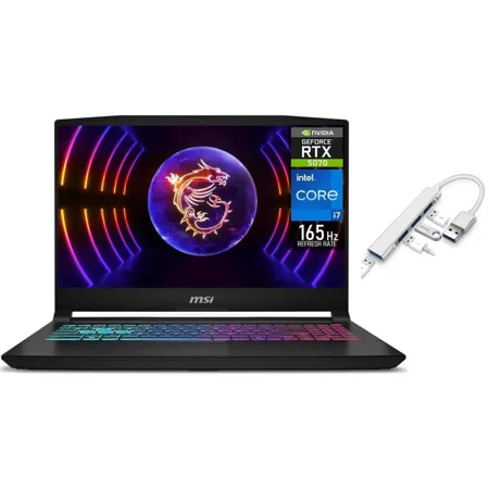 MSI Katana 15.6 inch QHD 165Hz Gaming Laptop|Intel Core i7-14650HX|NVIDIA GeForce RTX 5070|Black|RGB Backlit| 16GB RAM DDR5 | 1024GB SSD |Windows 11 Home |Bundle with USB 3.0 Hub