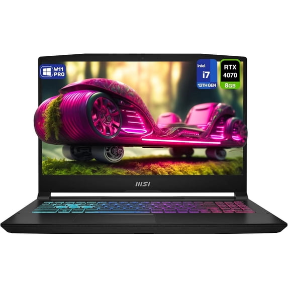 MSI Katana 15 Gaming Laptop, Intel i7-13620H, 32 GB DDR5 RAM, 1 TB PCIe SSD, 15.6" QHD (2560x1440) 165Hz Display, Nvidia G-Force RTX 4070, 4-Zone RGB Backlit Keyboard, W11 Pro, Black
