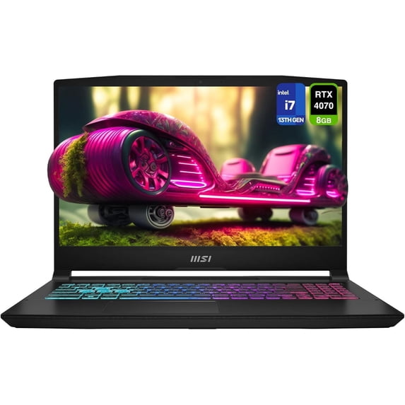 MSI Katana 15 Gaming Laptop, Intel i7-13620H, 64 GB DDR5 RAM, 4 TB PCIe SSD, 15.6" QHD (2560x1440) 165Hz Display, Nvidia G-Force RTX 4070, 4-Zone RGB Backlit Keyboard, W11 Home, Black
