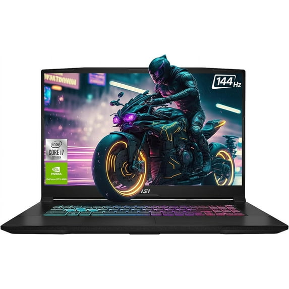 MSI Katana 17 Gaming Laptop, 13th Gen Intel Core i7-13620H, 17.3" FHD Display, 64 GB DDR5 RAM, 2 TB NVMe SSD, GeForce RTX 4060, USB-Type C, Windows 11 Home, Black