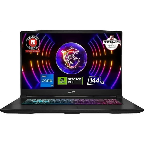 MSI Katana 17 Gaming Laptop: 13th Gen Intel Core i7, GeForce RTX 4060, 17.3" 144Hz FHD Display, 32GB DDR5, 1TB NVMe SSD, USB-Type C, Cooler Boost 5, Win11 Home: Black B13VFK-835US