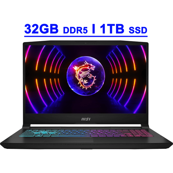 MSI Katana A15 AI Premium Gaming Laptop 15.6" FHD IPS 144Hz AMD Octa-core Ryzen 7 8845HS 32GB DDR5 1TB SSD GeForce RTX 4060 8GB RGB Backlit USB-C Nahimic Win11
