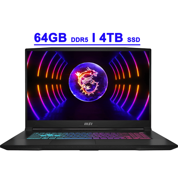 MSI Katana A17 AI Premium Gaming Laptop 17.3" FHD 240Hz AMD 8-core AI-Capable Ryzen 7 8845HS 64GB DDR5 4TB SSD GeForce RTX 4070 RGB Backlit Nahimic Win11