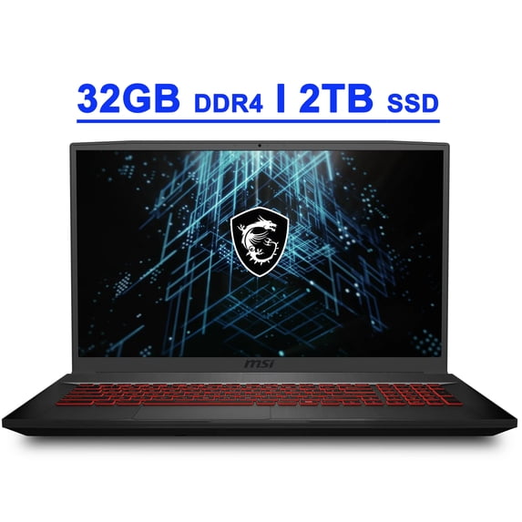 MSI Katana GF66 Premium Gaming Laptop 15.6" FHD IPS 144Hz Thin Bezel 12th Generation Intel 14-core i7-12700H 32GB DDR4 2TB SSD GeForce RTX 3060 6GB Graphics Backlit USB-C Nahimic Win11 Black