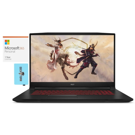 MSI Katana GF76 12UE-026 Gaming/Entertainment Laptop (Intel i7-12700H 14-Core, 17.3in 144Hz Full HD (1920x1080), NVIDIA GeForce RTX 3060, 32GB RAM, Win 11 Pro) with Microsoft 365 Personal , Hub