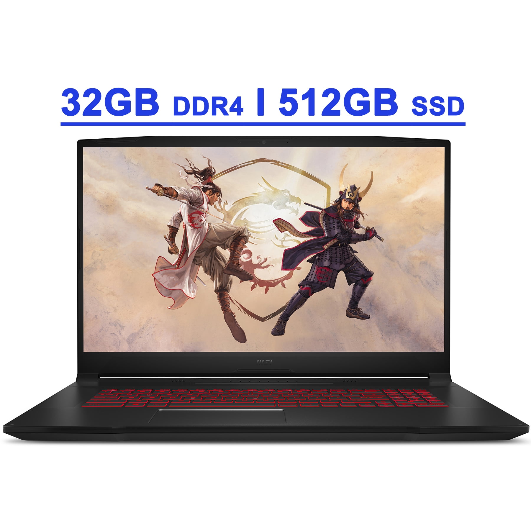 MSI Katana GF76 17 Premium Gaming Laptop 17.3” FHD IPS 144Hz Display 11th Gen Intel Octa-Core i7-11800H 32GB DDR4 512GB SSD GeForce RTX 3050 Ti 4GB Backlit USB-C WiFi6 Nahimic Win10 Black