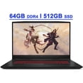 thumbnail image 1 of MSI Katana GF76 17 Premium Gaming Laptop 17.3” FHD IPS 144Hz Display 11th Gen Intel Octa-Core i7-11800H 64GB DDR4 512GB SSD GeForce RTX 3050 Ti 4GB Backlit USB-C WiFi6 Nahimic Win10 Black, 1 of 5