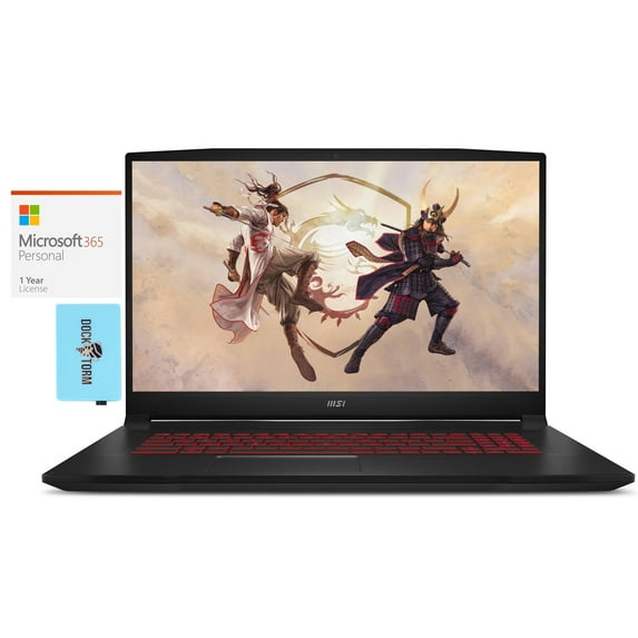 MSI Katana GF76 Gaming/Entertainment Laptop (Intel i7-11800H 8-Core, 17.3in 144 Hz Full HD (1920x1080), Win 11 Pro) with Microsoft 365 Personal , Dockztorm Hub