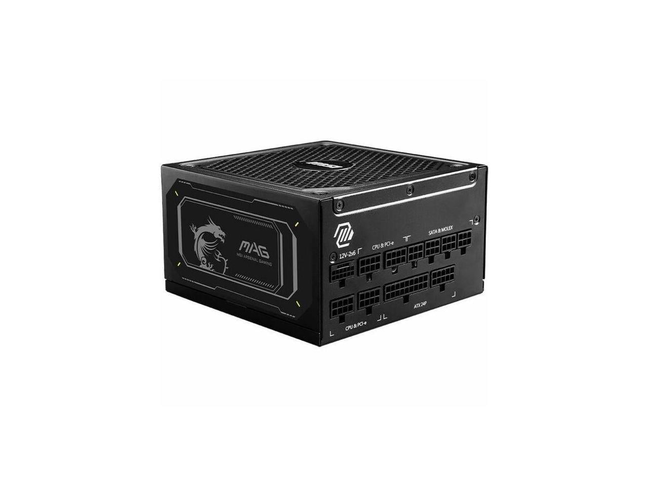 MSI MAG 1000W Power Supply - Internal - 120 V AC, 230 V AC Input - 1000 W - Active PFC - PCI Express Connector - 1 Fan(s) - NVIDIA SLI Supported - 90% Efficiency