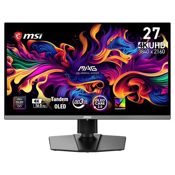 MSI MAG 272UP QD-OLED E16 26.5" 4K UHD (3840 x 2160) Flat Gaming QD-OLED Monitor, 165Hz, 0.03ms, DisplayHDR True Black 400