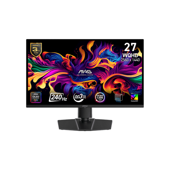MSI 27" (26.5" Viewable) 240 Hz QD-OLED WQHD Gaming Monitor AMD Adaptive Sync MAG 273QP QD-OLED X24