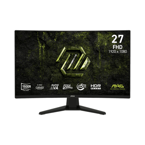 MSI MAG 274CF E20 27" FHD (1920 x 1080) Curved Gaming Monitor, Black, 1500R, 200Hz, 0.5ms (GtG, Min.), 300 nits, HDR Ready, Wide Color Gamut